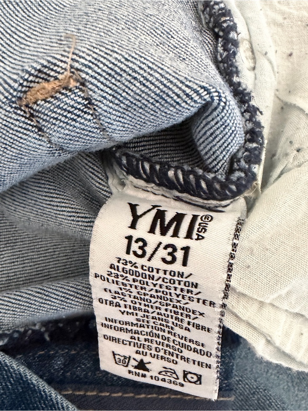 High-Rise Cropped Distressed Jeans - Blue - Picture 3 of 3